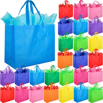 Optima Premium Large Gift Bags - 30pcs Reusable Non-Woven Treat Bags