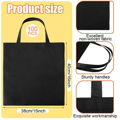 Optima Premium Reusable Canvas Tote Bags - 15'' x 16'' (100 Pcs)