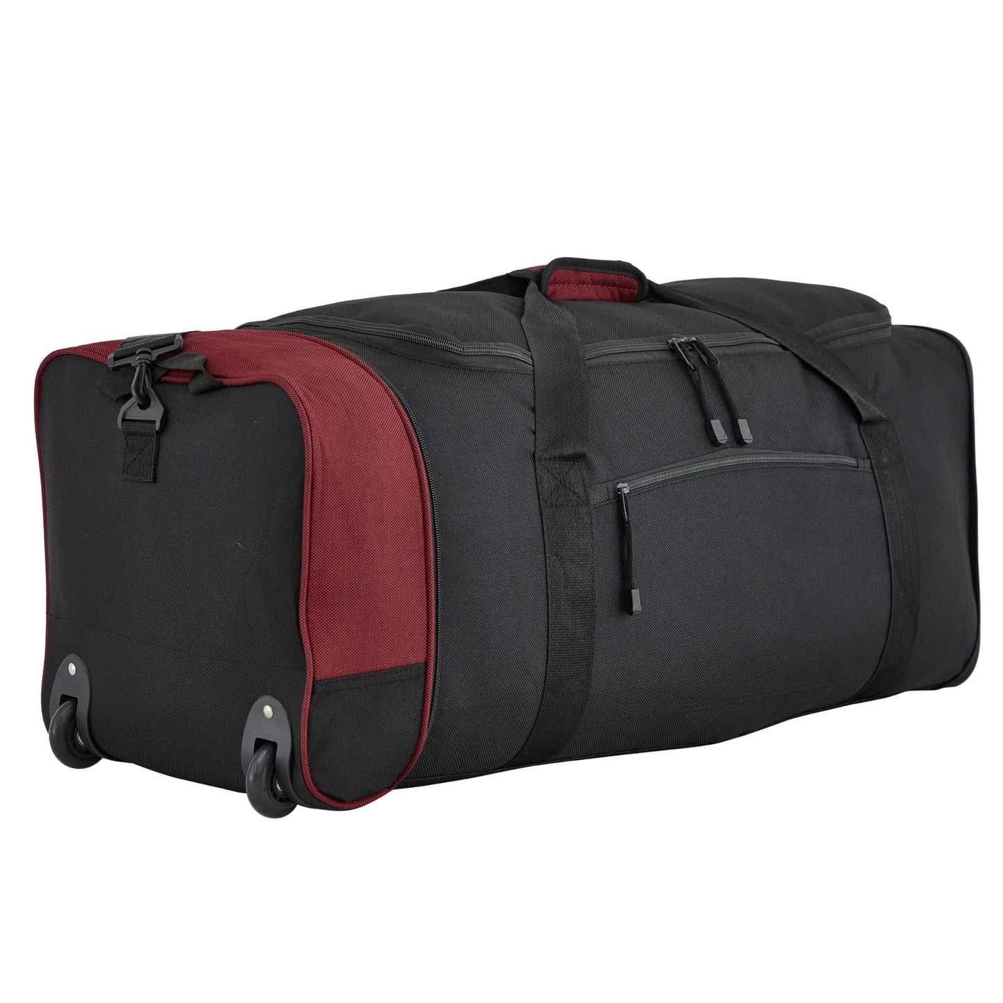 Optima Premium 32-Inch Collapsible Duffel Bag - Black/Red