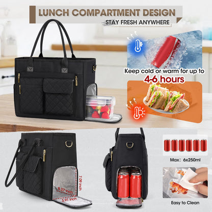 Optima Premium Teacher Tote Bag - 15.6" Laptop & Insulated Pocket