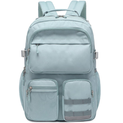 Optima Water-Resistant Backpack - Fits 15.6" Laptop, Grey Blue