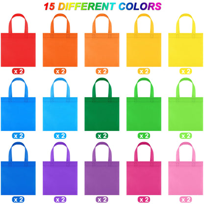 Optima Premium Non-Woven Tote Bags - 30 Pack, 20x20 cm, Reusable