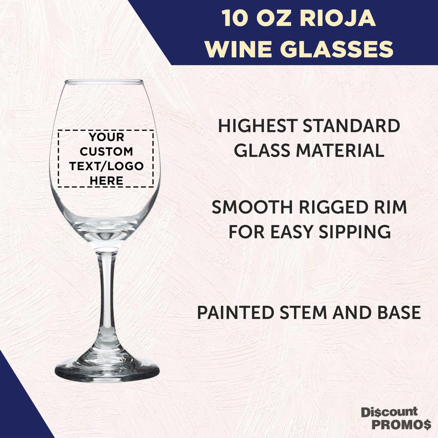 Optima Custom 10 oz. Wine Glasses Set - Personalized Bulk Pack