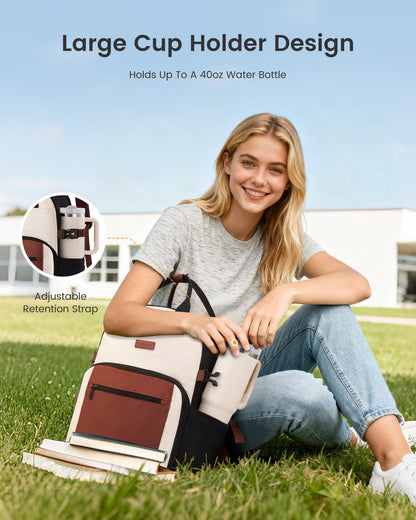 Optima Women's Waterproof Laptop Backpack - 15.6 Inch, Stylish Design