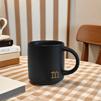 Optima Elegant Monogram Ceramic Coffee Mug - 15 oz Personalized Gift