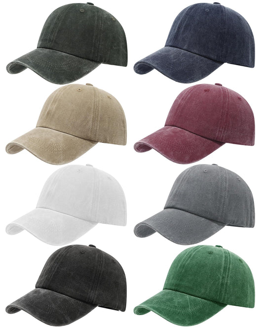 Optima Vintage Washed Baseball Cap - Distressed Cotton, Unisex, 8 Colors
