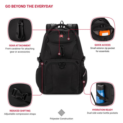 Optima Slim Laptop Backpack - 16-Inch, Scansmart Design, Black