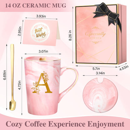 Optima Personalized Marble Ceramic Mug - 14 Oz Custom Coffee Cup