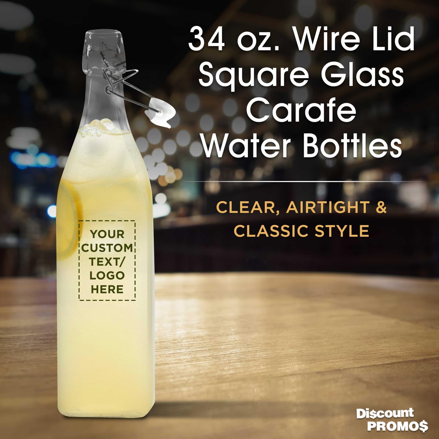 Optima Premium 34 oz. Glass Carafe Water Bottles - 100 Pack