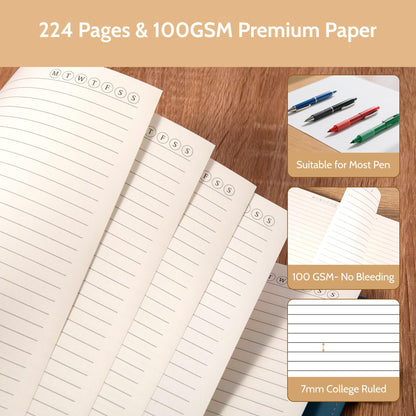 Optima Premium Hardcover Spiral Journal - 224 Pages, 6.3 x 8.7