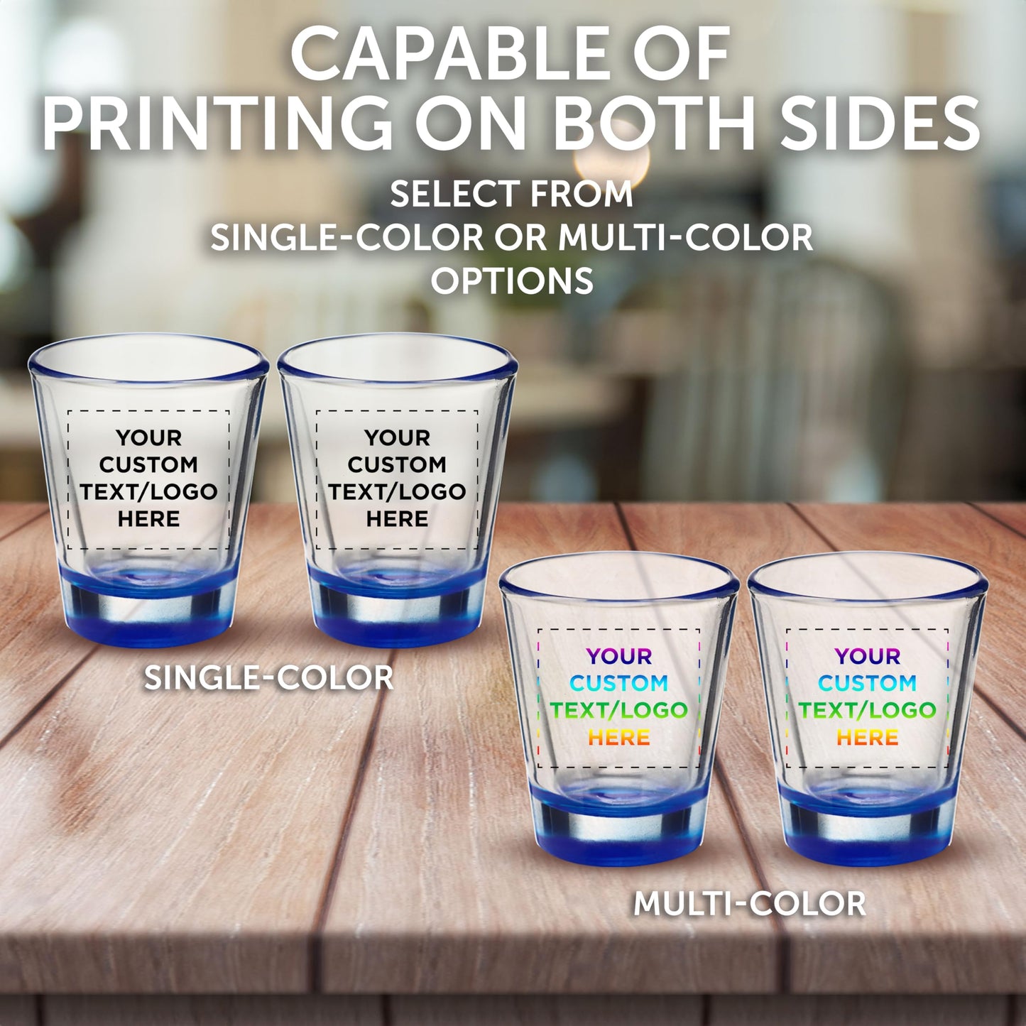 Optima Custom Shot Glasses Set - 1.75 oz, 100 Pack for Events