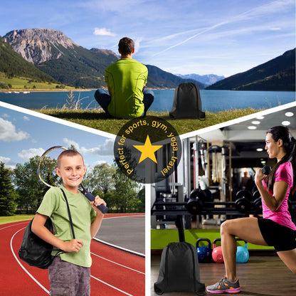 Optima Premium Drawstring Backpack - Sports Cinch Sack for Travel