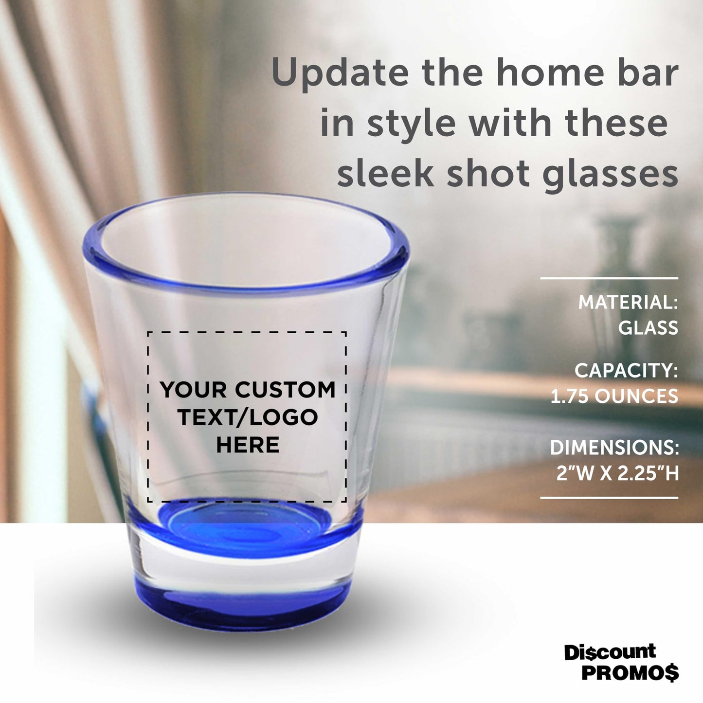 Optima Custom Shot Glasses Set - 1.75 oz, 100 Pack for Events