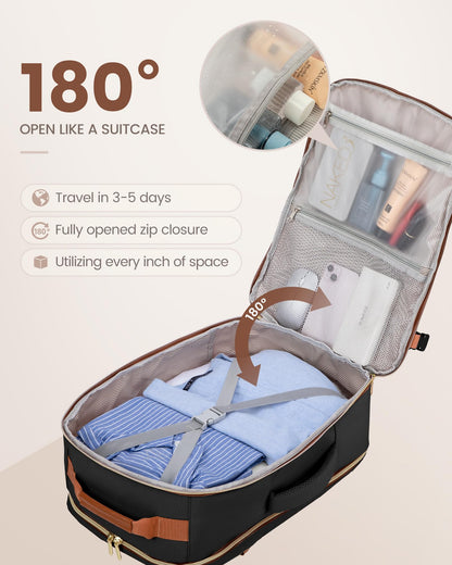 Optima Premium Travel Backpack - Large Beige-Black Carry-On