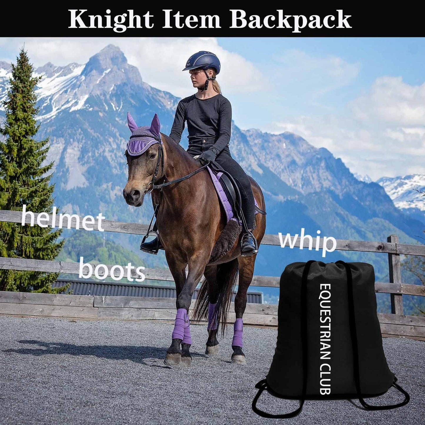 Optima Premium Drawstring Backpack - 100 Pack, Durable Black Bags