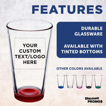 Optima Premium Custom Beer Glasses - 16 oz. Set of 100