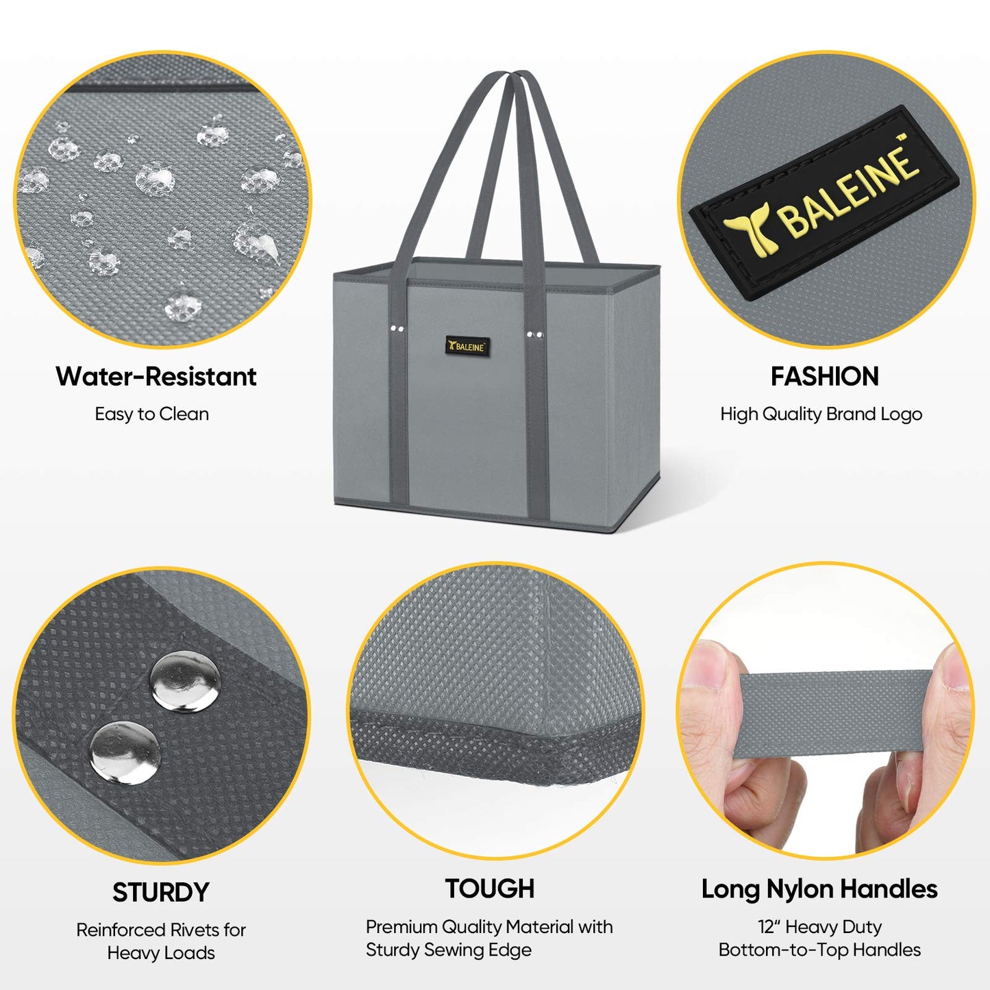 Optima Premium Foldable Grocery Tote - Reinforced Bottom & Handles