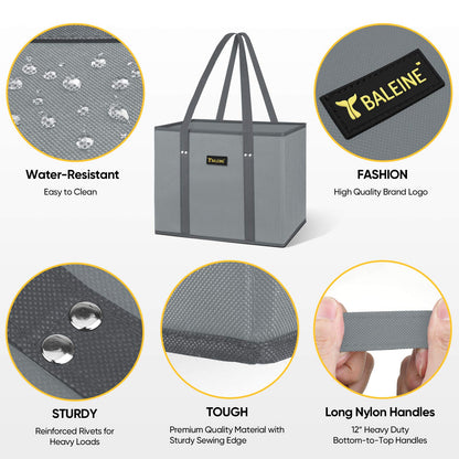 Optima Premium Foldable Grocery Tote - Reinforced Bottom & Handles