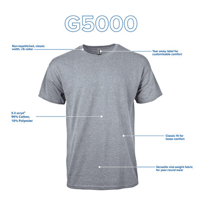 Optima Premium Heavy Cotton T-Shirt - Sport Grey, 10-Pack, Medium