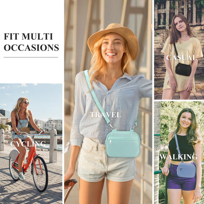 Optima Premium Small Crossbody Bag - Adjustable Fanny Pack, Black