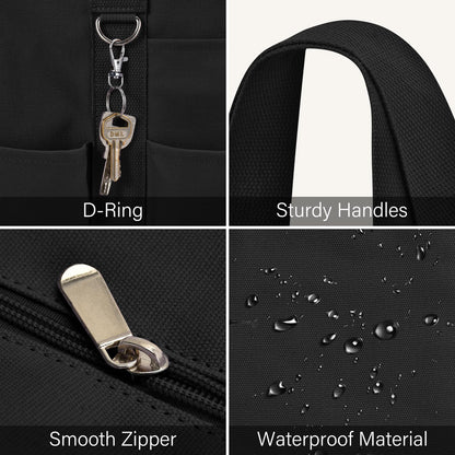 Optima Premium Waterproof Large Tote Bag - 12 Pocket Utility Design