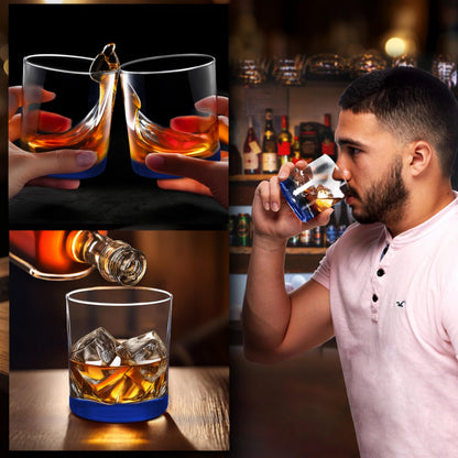 Optima Premium Whiskey Glasses Set - 10 oz, Heavy Base, 10 Pack