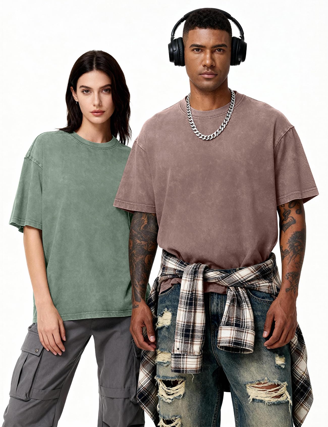 Optima Vintage Oversized Cotton T-Shirt - Unisex Casual Fit