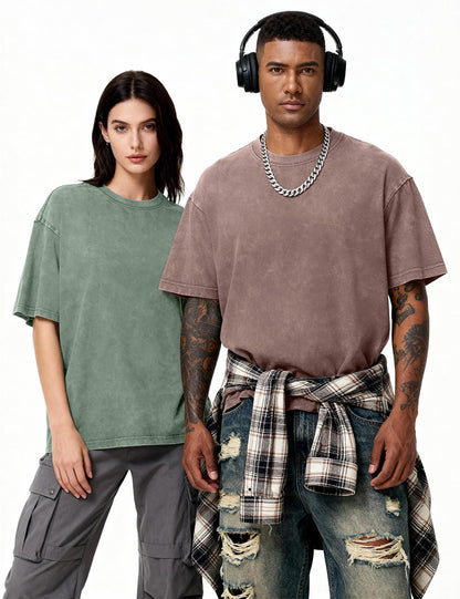 Optima Vintage Oversized Cotton T-Shirt - Unisex Casual Fit