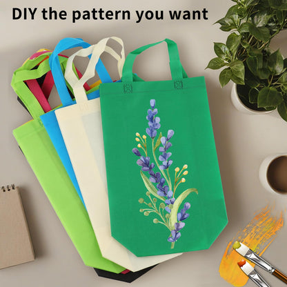 Optima Premium 60 Pack Reusable Non-Woven Tote Bags - 14x10x4 inches