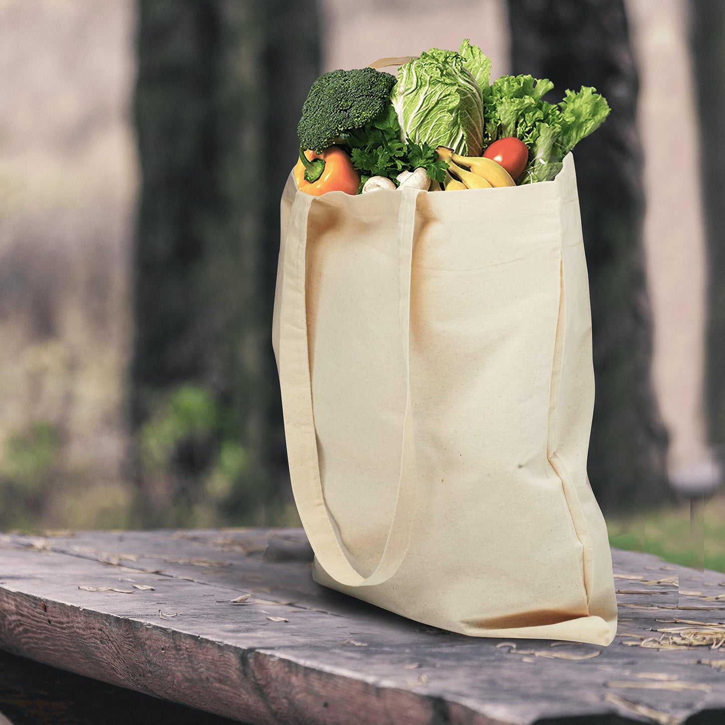 Optima Premium Natural Cotton Tote Bags - Set of 100, Reusable