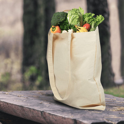 Optima Premium Natural Cotton Tote Bags - Set of 100, Reusable