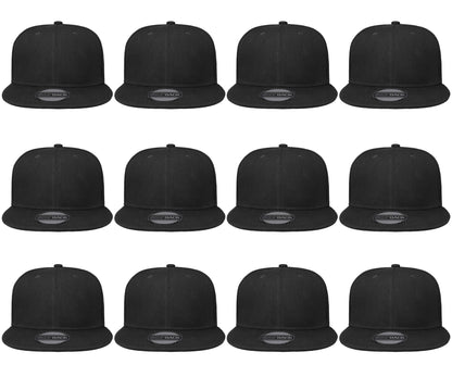 Optima Premium Adjustable Snapback Baseball Caps - 12 Pack
