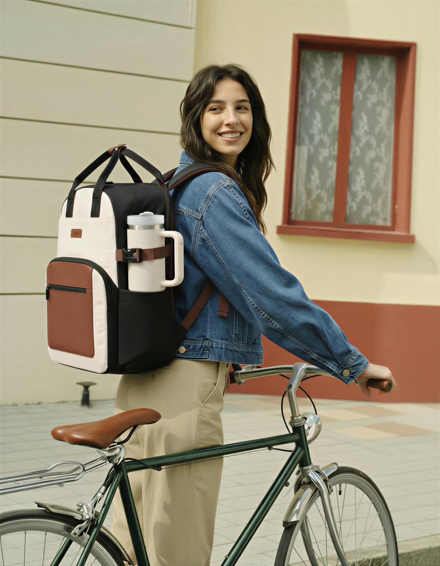 Optima Women's Waterproof Laptop Backpack - 15.6 Inch, Stylish Design