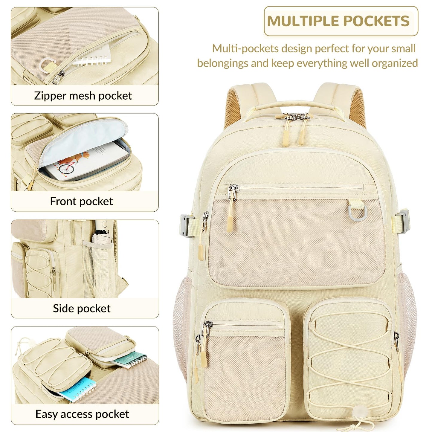 Optima Multi-Pocket Travel Backpack - 15.6" Laptop Compartment