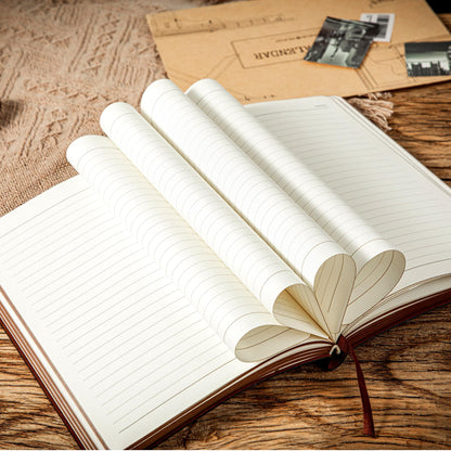 Optima Premium Leather Lined Journal - 5.7'' x 8.3'' Diary