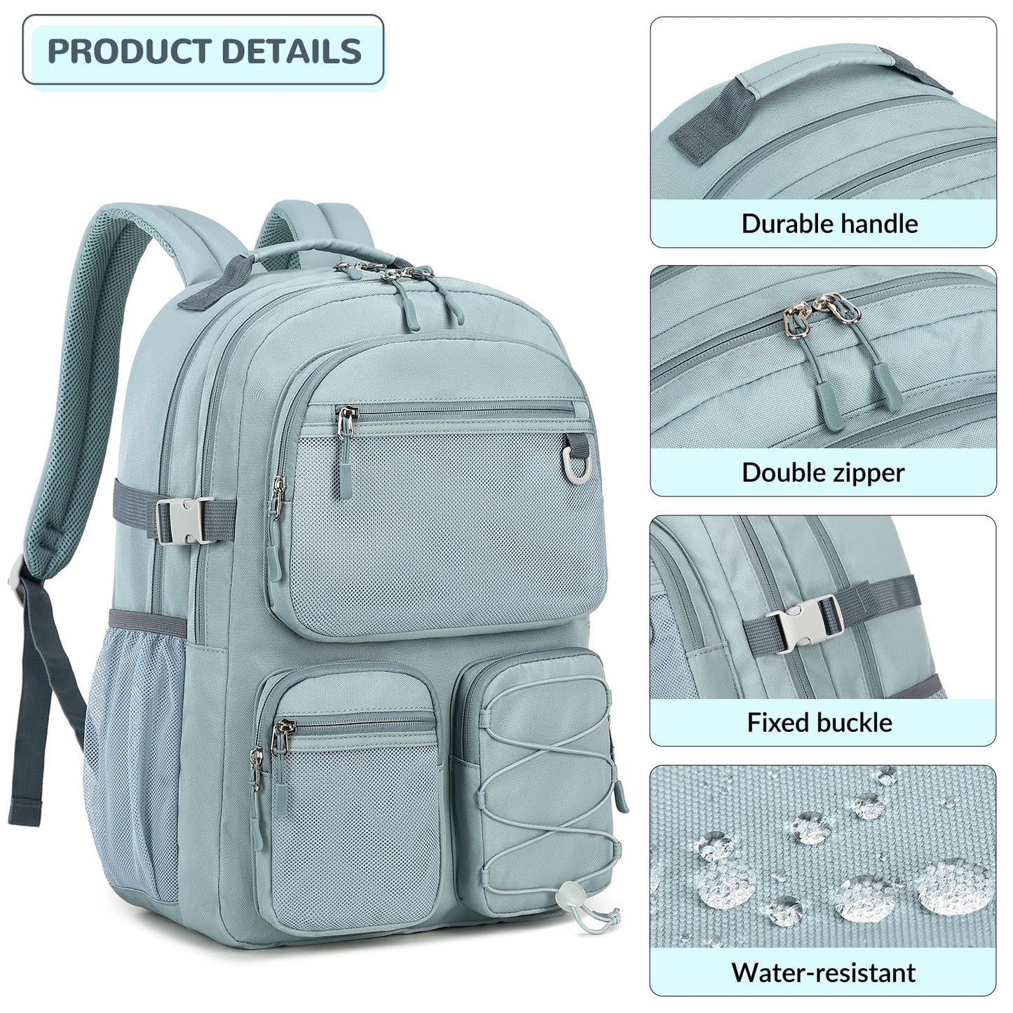 Optima Premium Multi-Pocket Travel Backpack - 15.6" Laptop Compartment