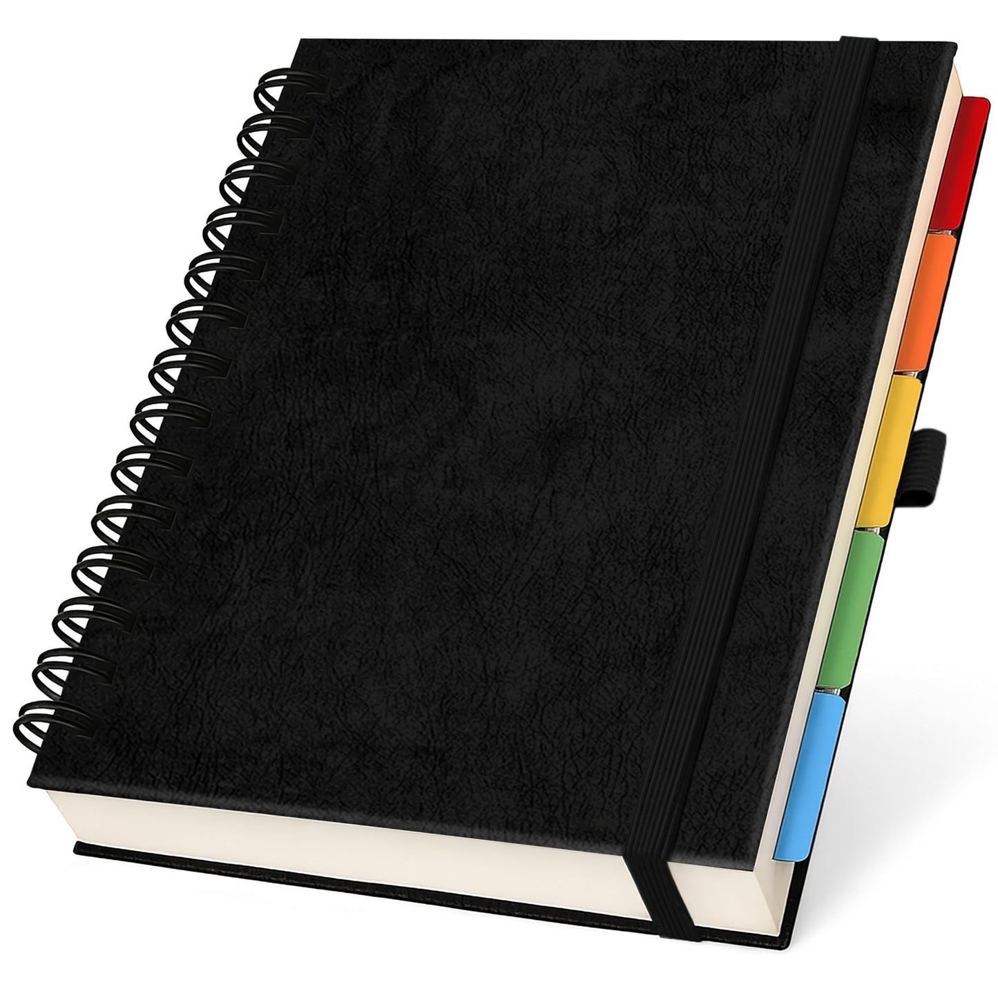 Optima Premium Leather Spiral Notebook - 8x10, 300 Pages, 5 Subject