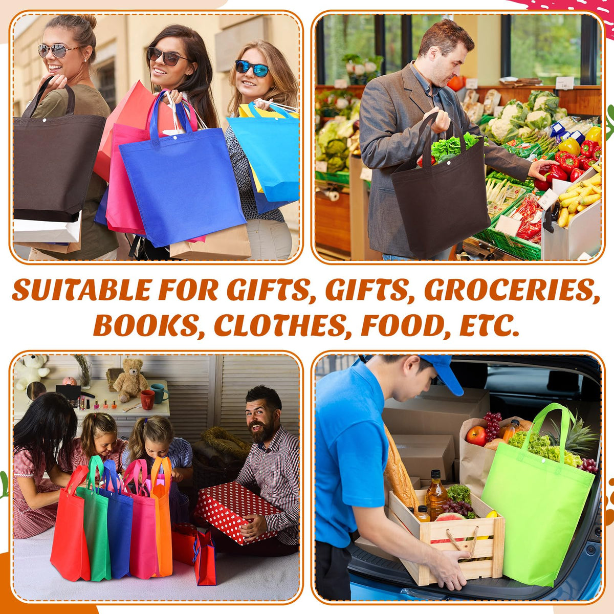 Optima Premium Reusable Multicolor Shopping Bags - 100 Pack, Small