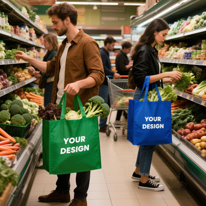 Optima Customizable Reusable Tote Bags - Bulk 100/200/500 Pack