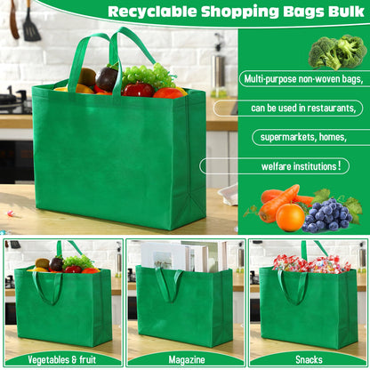 Optima Premium Reusable Tote Bags - 200 Pcs, Non-Woven, 16x6x12 Inch
