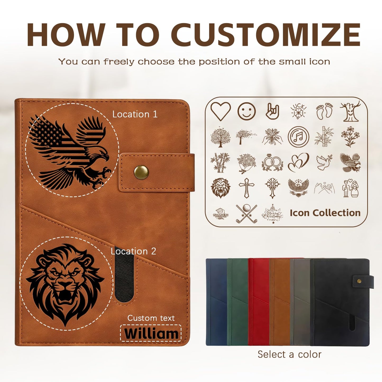 Optima Premium A5 Leather Bound Journal - Personalized Travel Diary