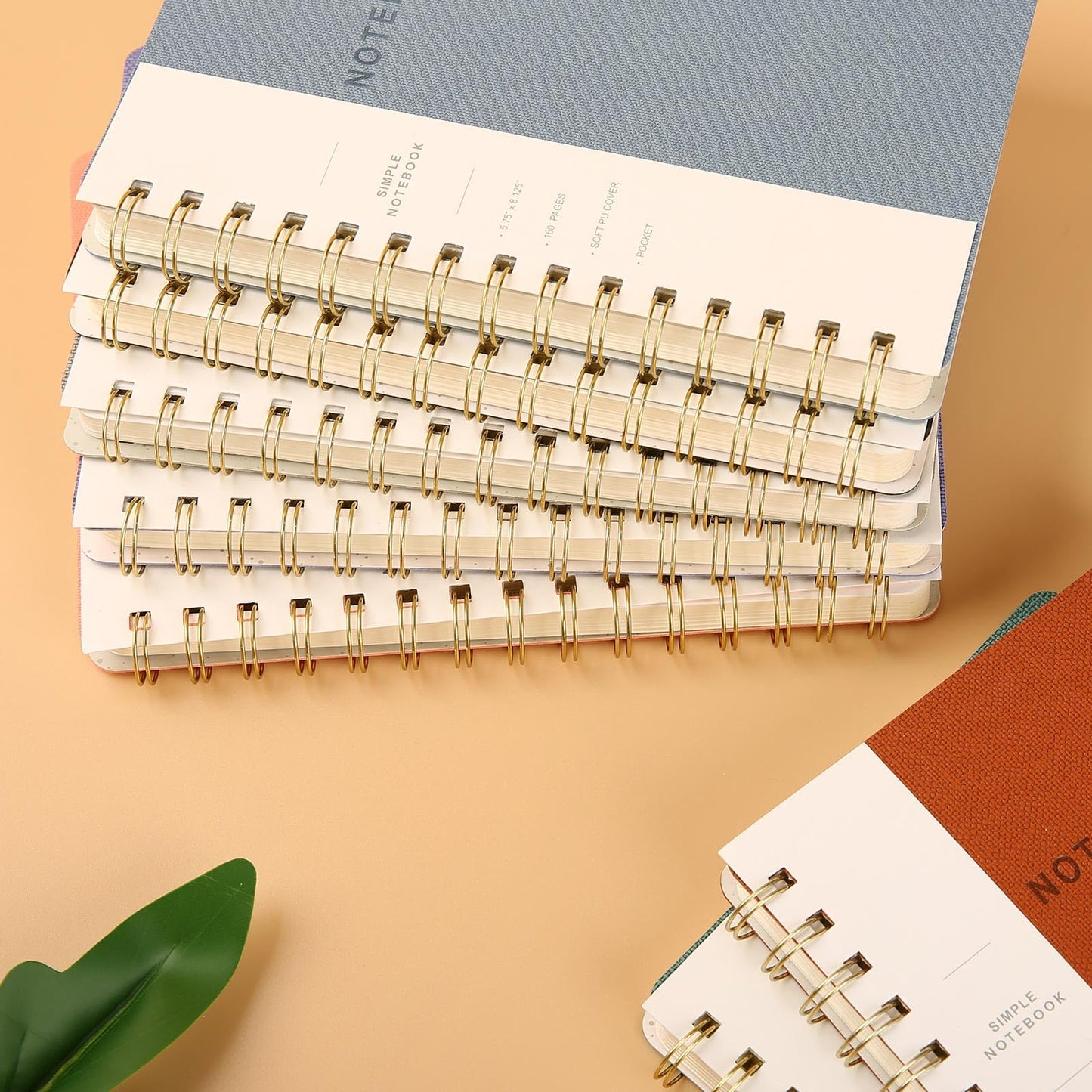 Optima Premium PU Leather Spiral Notebook - 6.10" x 8.19" Journal
