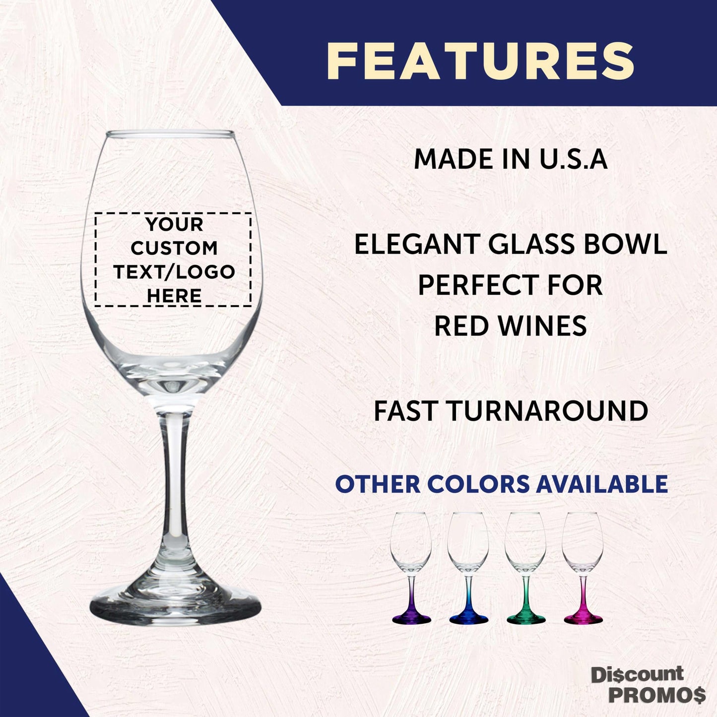 Optima Custom 10 oz. Wine Glasses Set - Personalized Bulk Pack