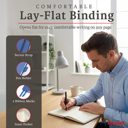 Optima Premium A5 Personalized Journal - PU Leather, 192 Pages