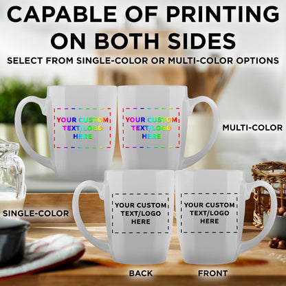 Optima Custom 12 Oz. Stoneware Coffee Mug Set - 100 Pack