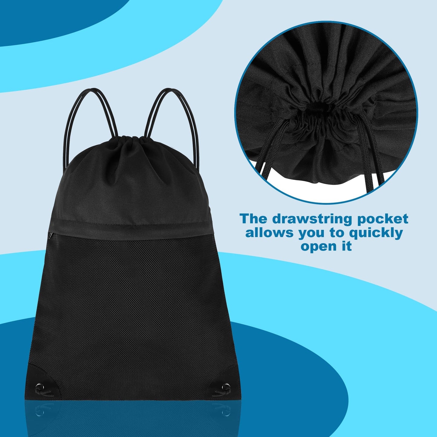 Optima Lightweight Drawstring Backpack - Versatile Sports Cinch Bag