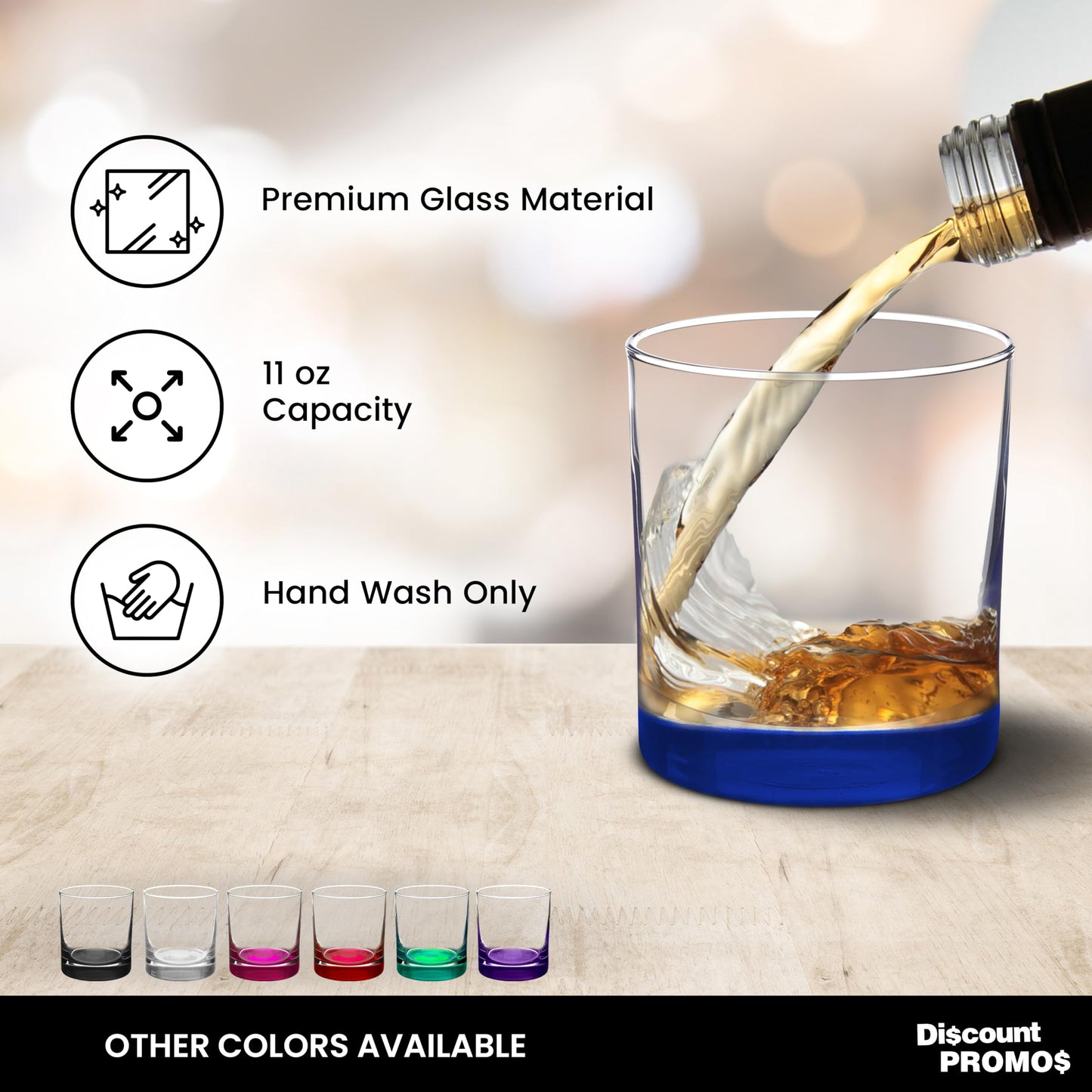 Optima Premium Whiskey Glasses Set - 10 oz, Heavy Base, 10 Pack