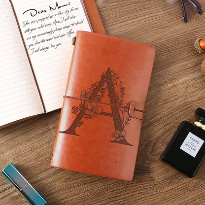 Optima Premium Leather Travel Journal - Monogrammed Refillable Diary