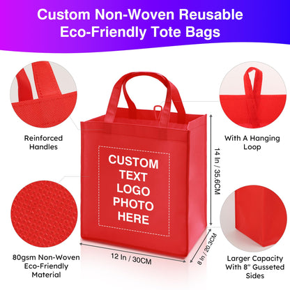 Optima Customizable Reusable Tote Bags - 100/200 Pack for Branding