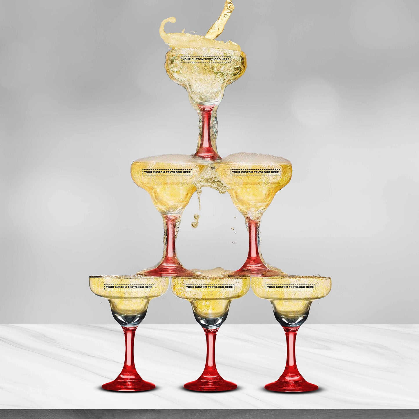 Optima Premium Margarita Glass Set - 10 x 9 oz. Personalized Barware